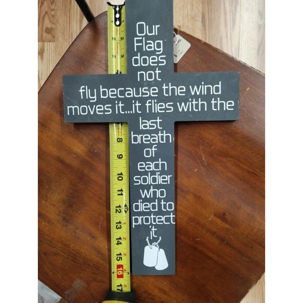 Home decor Veteran Honoring Wooden Cross - Picture 3 of 3